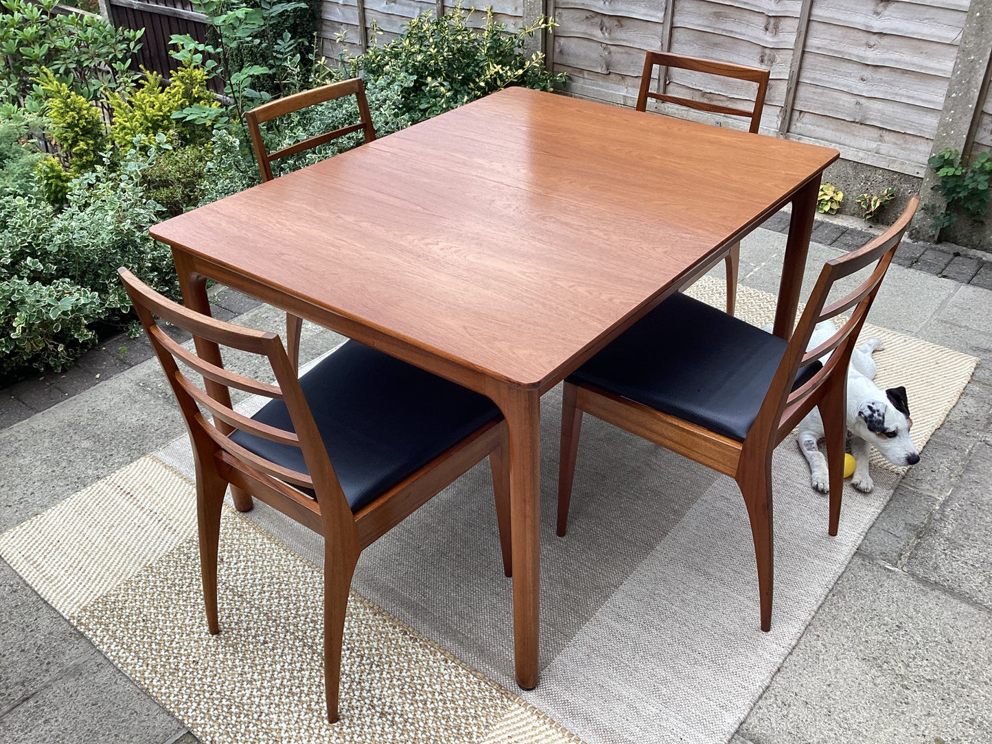 McIntosh Mid Century Teak Extending Dining Table With 4 McIntosh Teak Dining Chairs