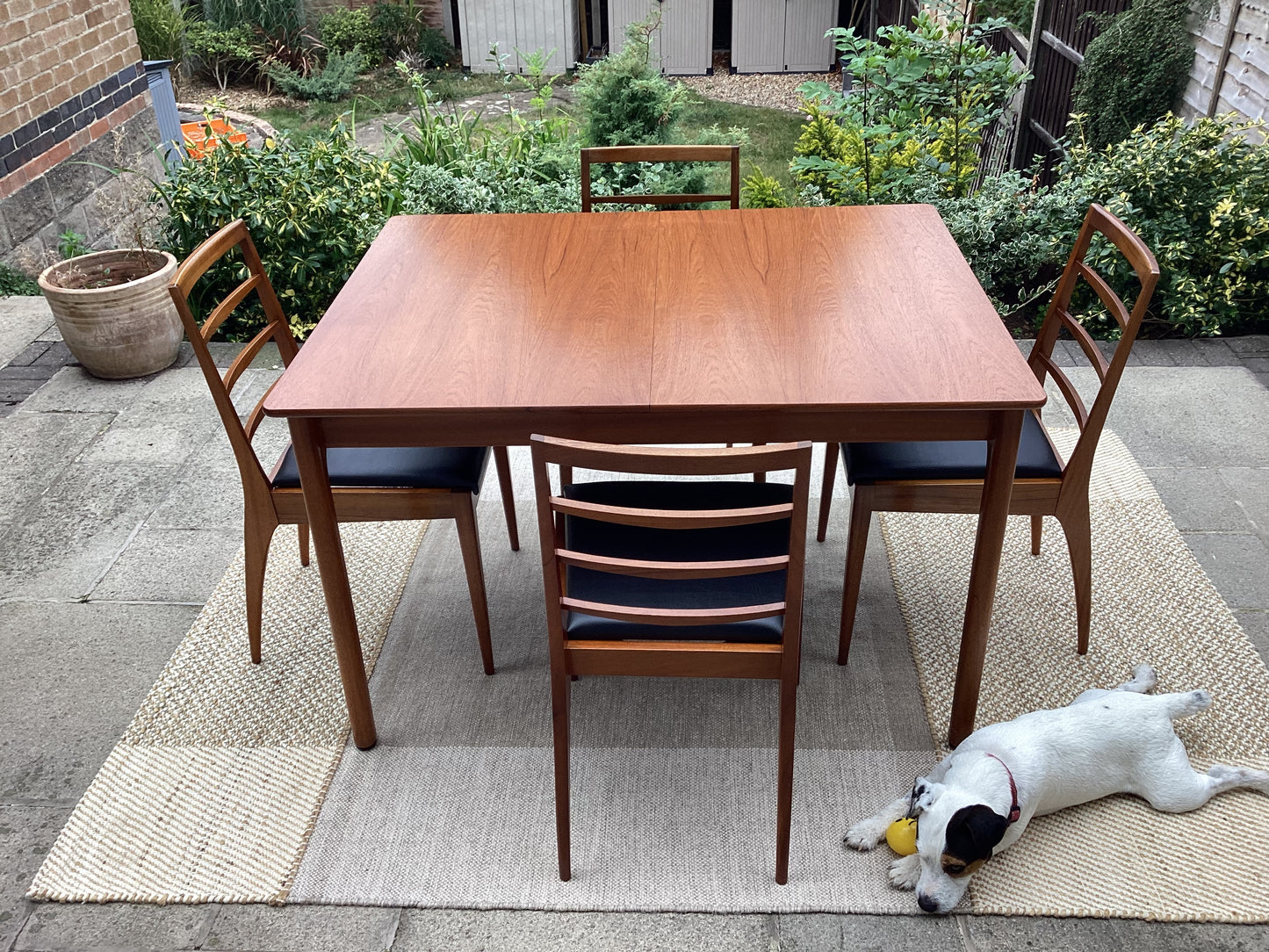 McIntosh Mid Century Teak Extending Dining Table With 4 McIntosh Teak Dining Chairs