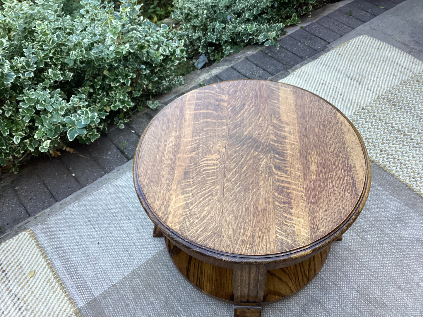 Mid Century Art Deco Style Oak Two Tier Heavy Coffee Table