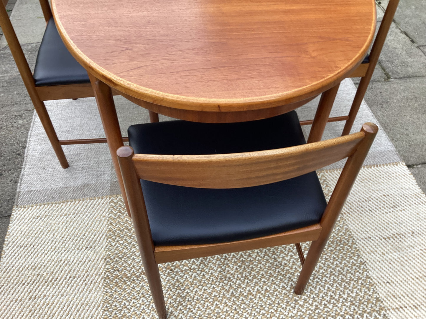 McIntosh Mid Century Teak Oval Extending Dining Table With 4 McIntosh Dining Chairs