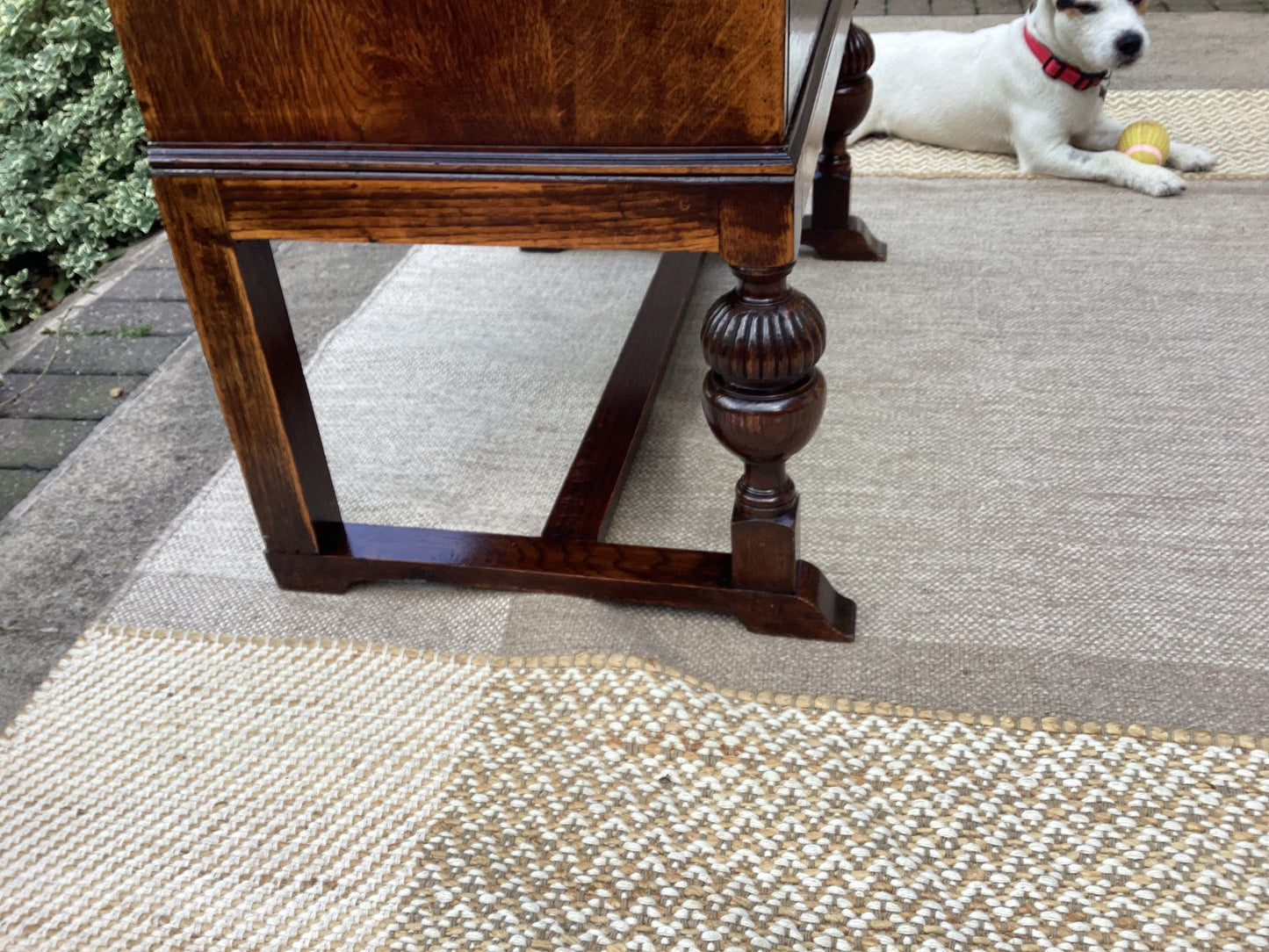 Vintage Oak Bureau With Key