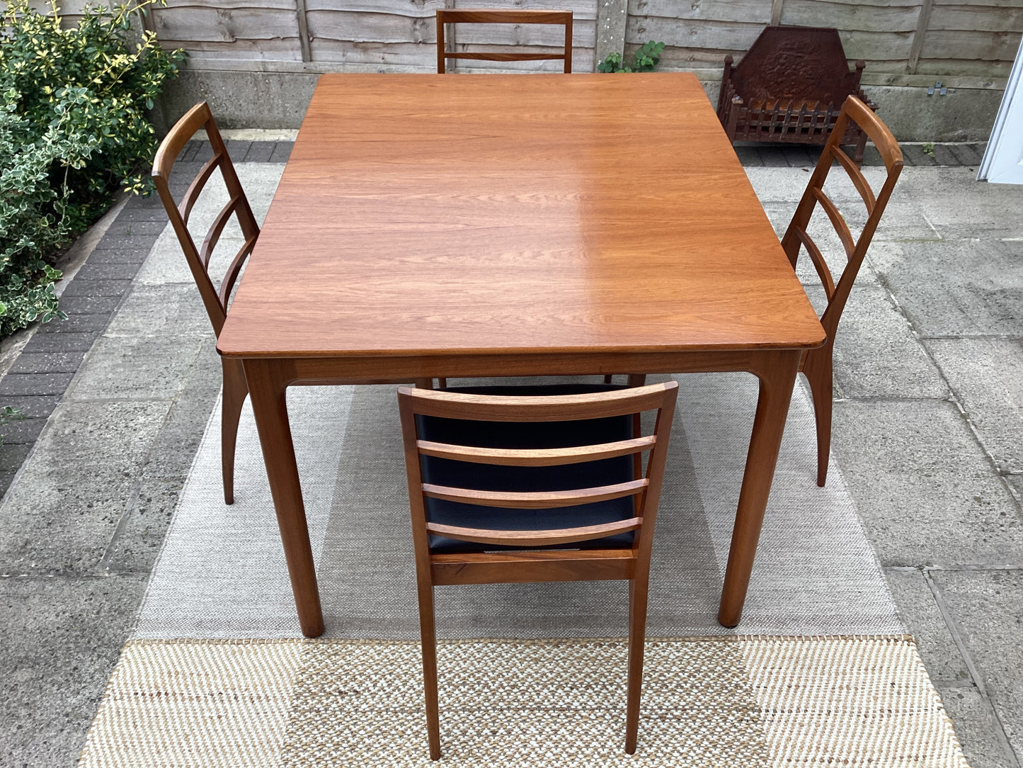 McIntosh Mid Century Teak Extending Dining Table With 4 McIntosh Teak Dining Chairs