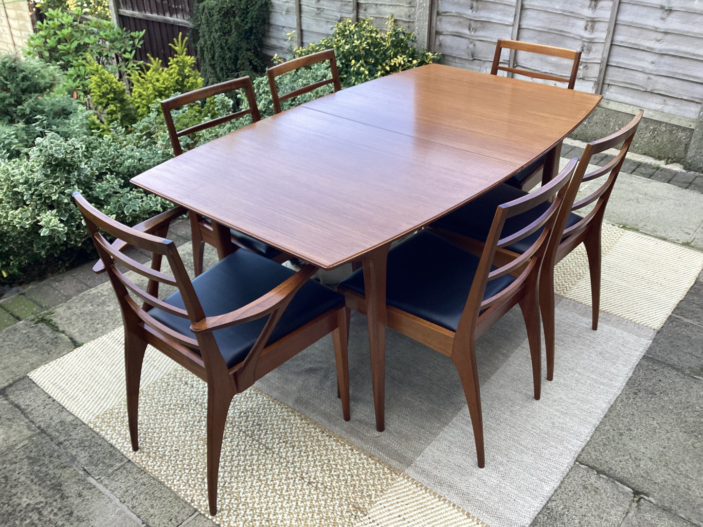 McIntosh Mid Century Teak Extending Dining Table With 6 McIntosh Dining Chairs