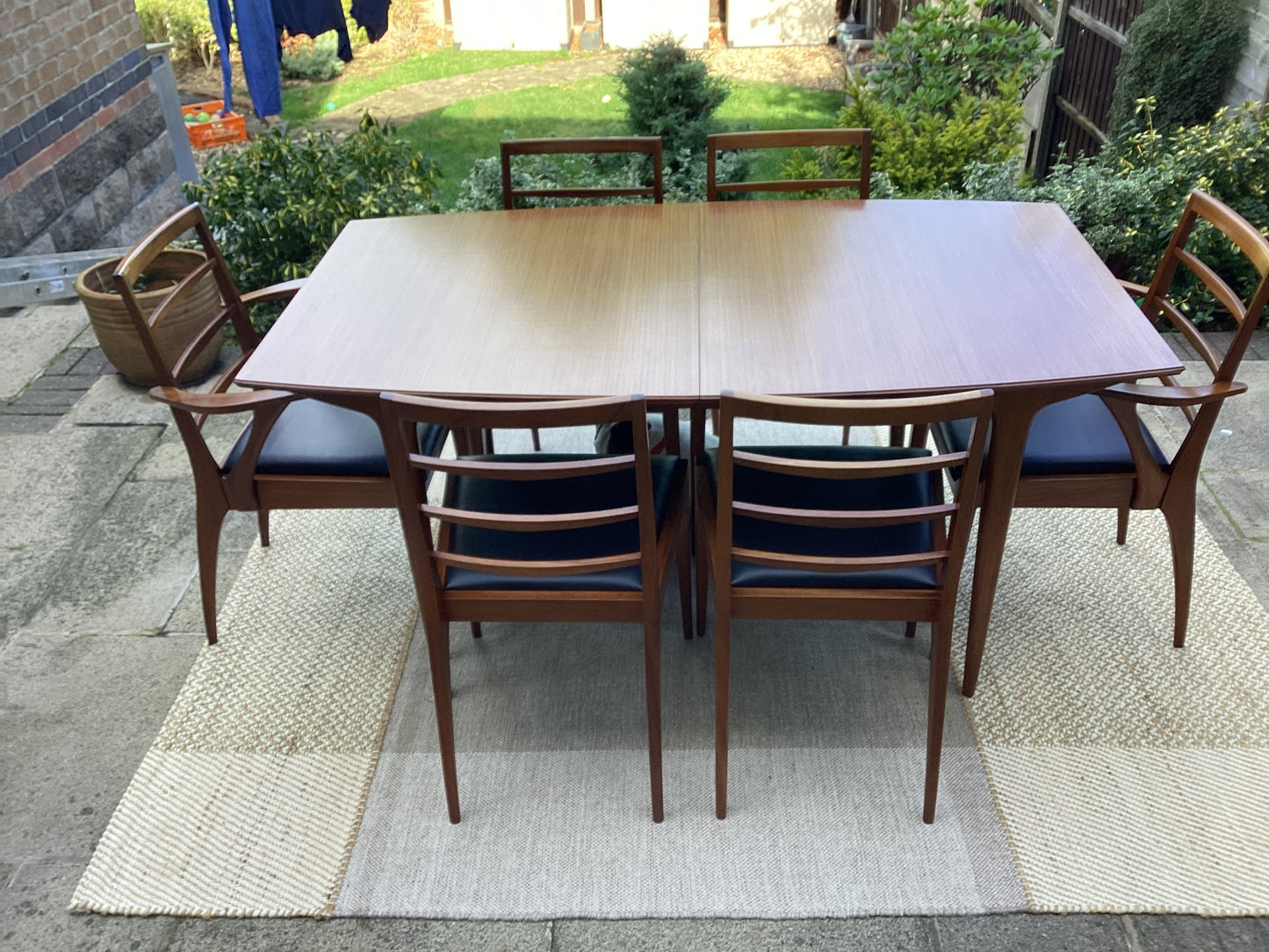 McIntosh Mid Century Teak Extending Dining Table With 6 McIntosh Dining Chairs