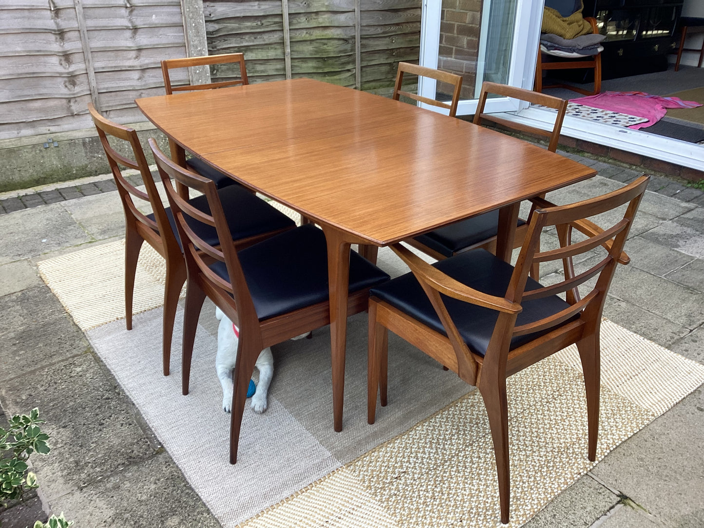 McIntosh Mid Century Teak Extending Dining Table With 6 McIntosh Dining Chairs