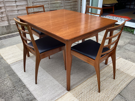 McIntosh Mid Century Teak Extending Dining Table With 4 McIntosh Teak Dining Chairs